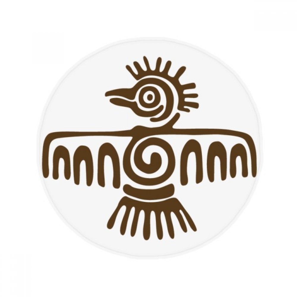Tapis de sol Mexique totems antidérapant rond 80cm pour cuisine et salon
