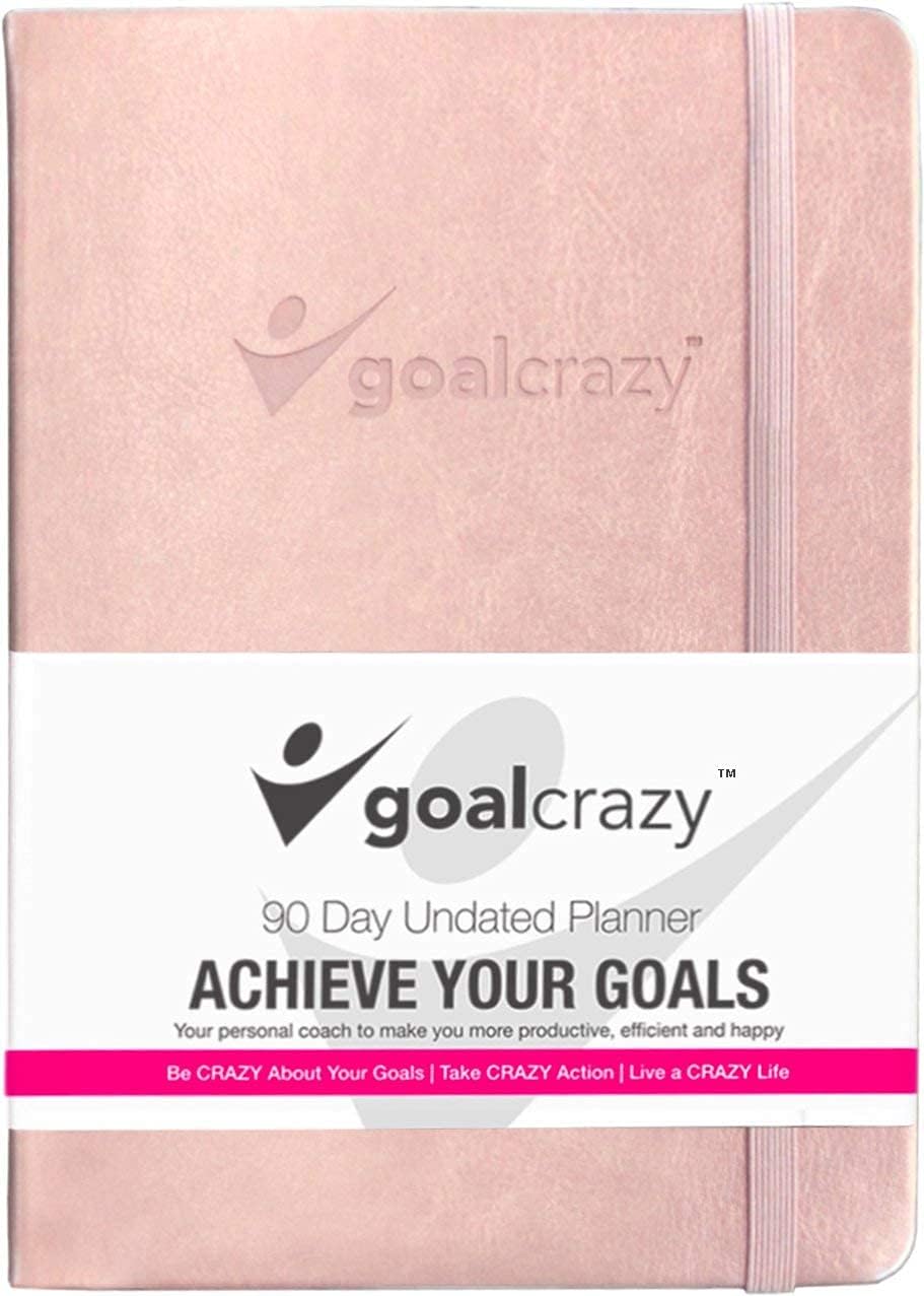 Goal Crazy Undated Daily Planner, 90 Day A5 Diary 2023, Planner Diary for Busy Schedules، Productivity Habit Tracker