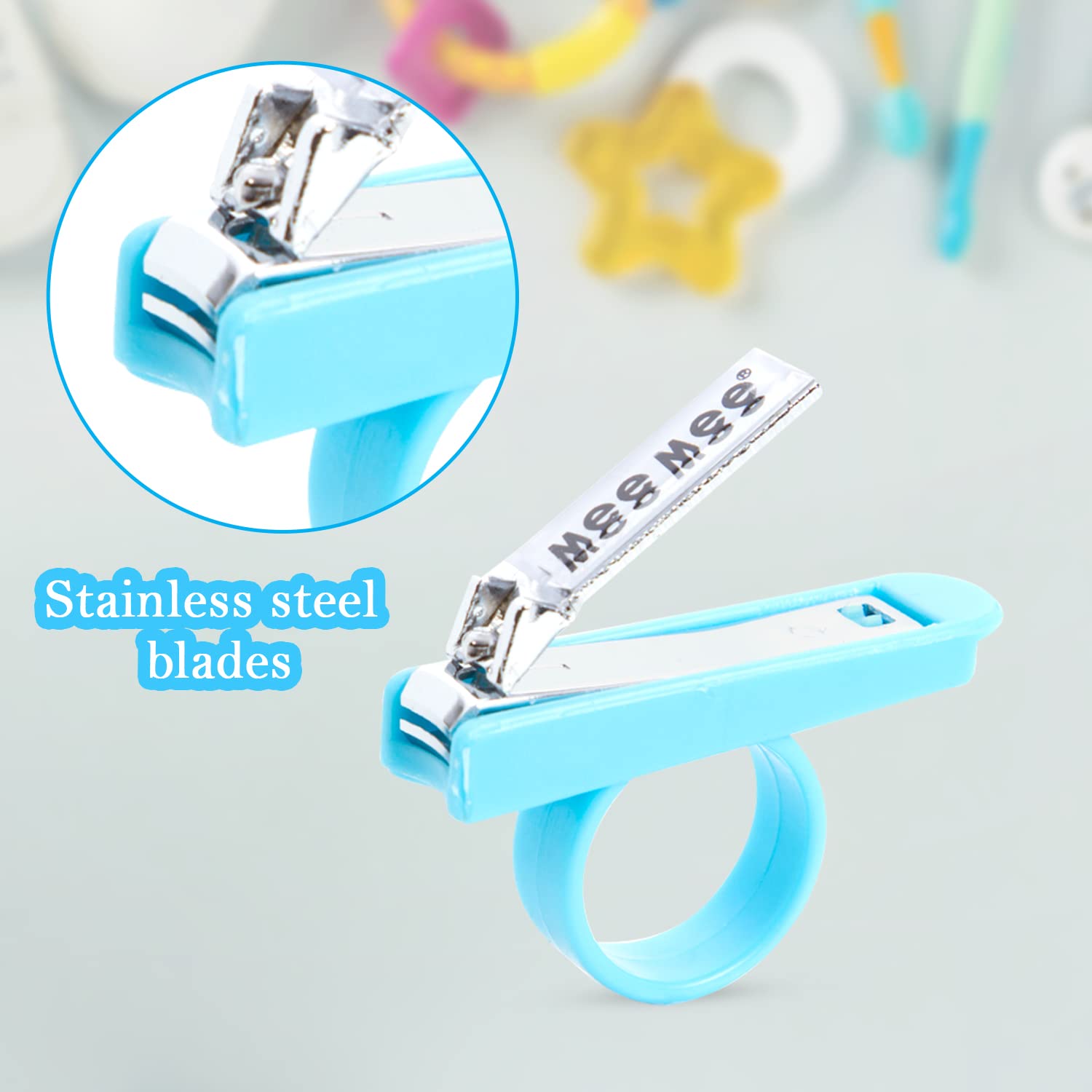 Mee Mee Gentle Nail Clipper (Pack of 2 - With Easy Grip, Blue) 3