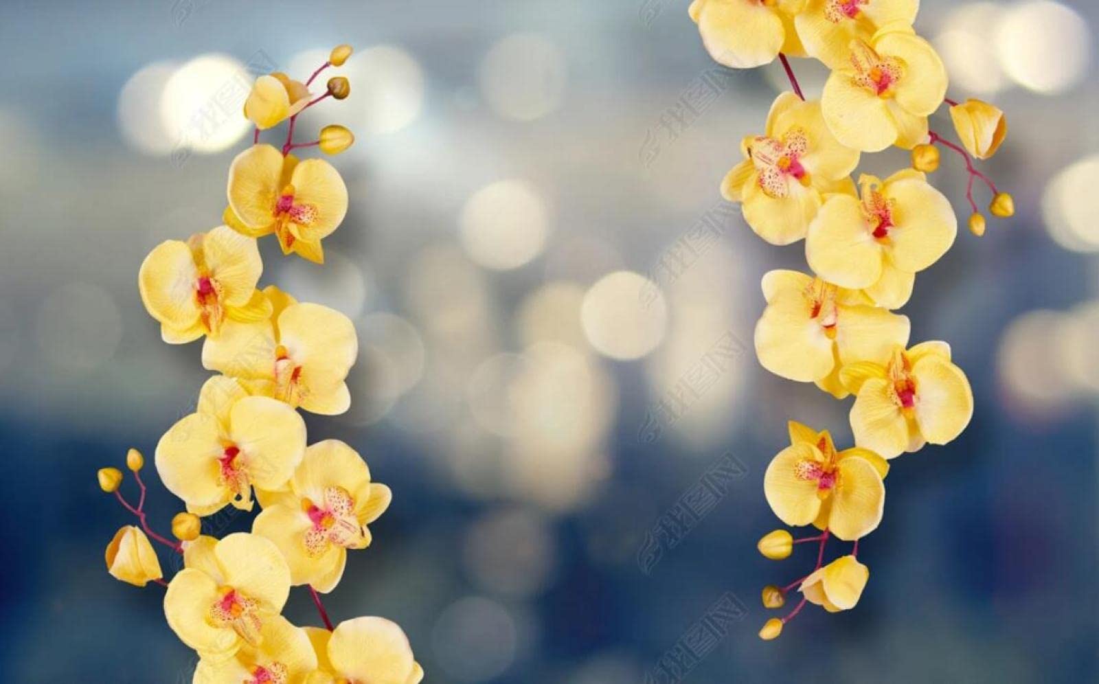 Papier peint panoramique fleur jaune avec effet 3D réaliste pour une tapisserie murale éclatante