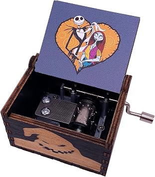 Youtang Halloween Hand Crank Music Box Carved Wood Musical Gift for Christmas,Birthday,Valentine's Day,Mother's Day,Play This is Halloween