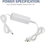Xahpower Chargeur pour Wii U Gamepad AC Chargeur d'adaptateur d'alimentation pour contrôleur à distance Nintendo Wii U