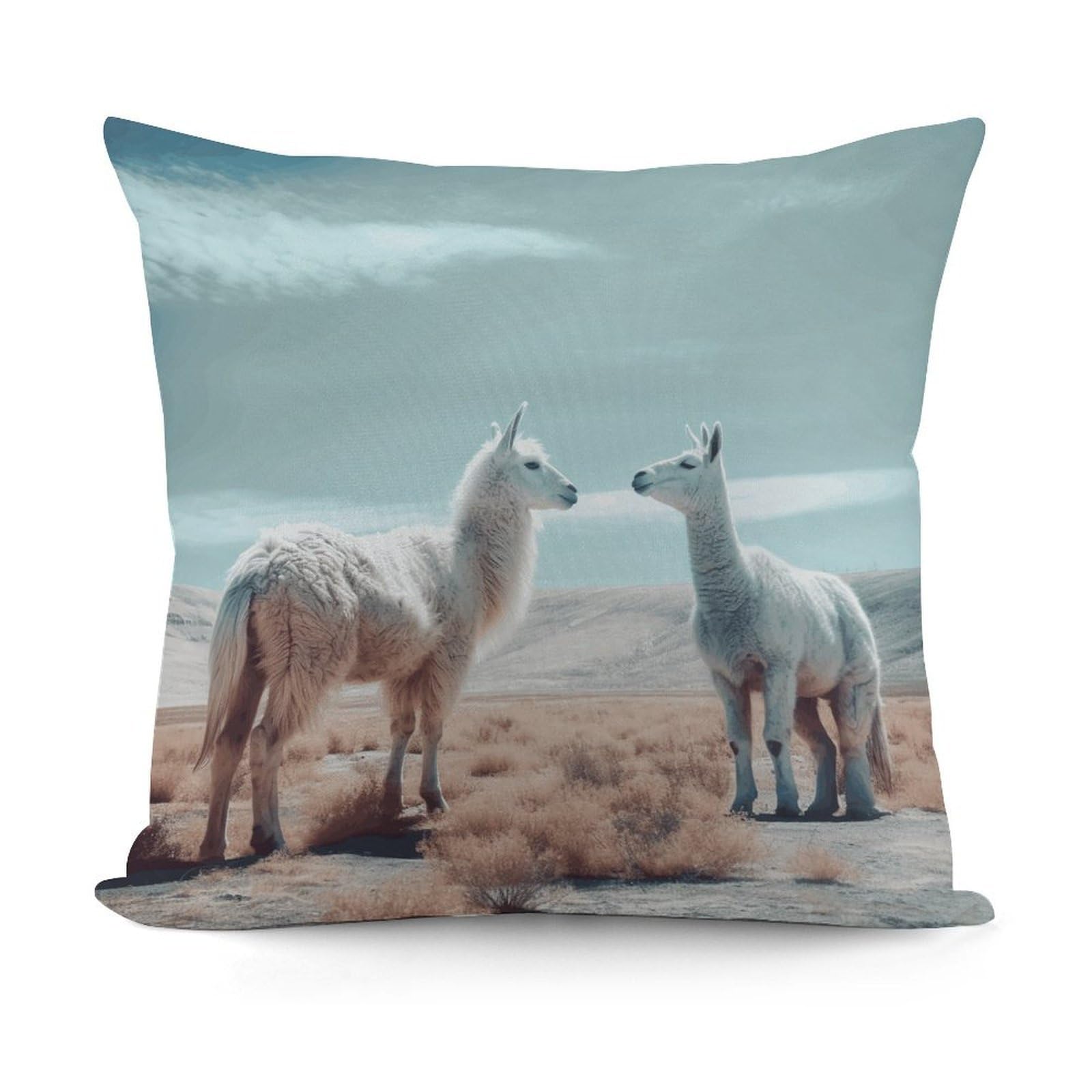 VstaDank Alpaca on The Grass Throw Pillow Covers 18x18 Inch Soft Couch Home Decor Cushion Cover Comfortable Plush Square Cushion Case Farmhouse Decorative Pillowcase for Living Couch