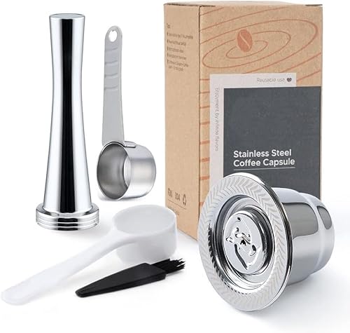 RECAFIMIL Cápsulas reutilizables de acero inoxidable, soporte permanente para cápsulas de café compatible con máquinas Nespreso