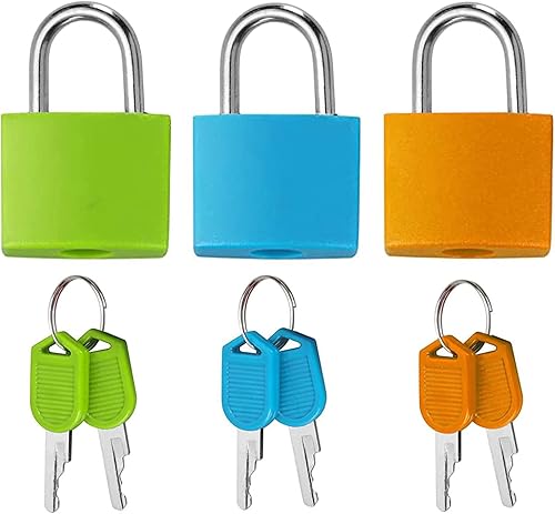 Miniatura 7 de Candado de bronce de estilo antiguo vintage de 3 piezas, pequeño candado de metal estilo arcaize, con llave para caja de joyería, caja de