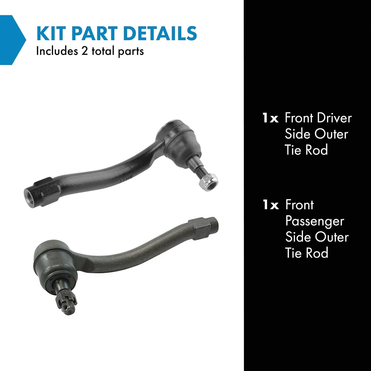 TRQ Steering Tie Rod End LH Driver RH Passenger Outer Pair for Nissan Infiniti