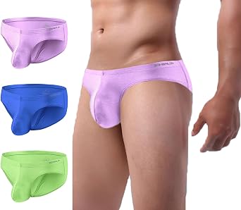Mens Pouch Bikini Briefs Ice Silk Underwear