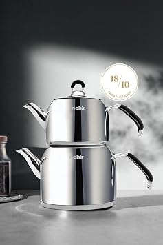 River Modern Midi Medium Size 1-2 Lt. Stainless Steel Teapot Set