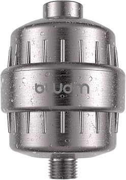 Shower Filter Brushed Nickel Remove Chlorine softer hair and skin | shower filter head for hard water vitamins and minerals infusion Lead-Free tool-free install, fits fixed & handheld showers