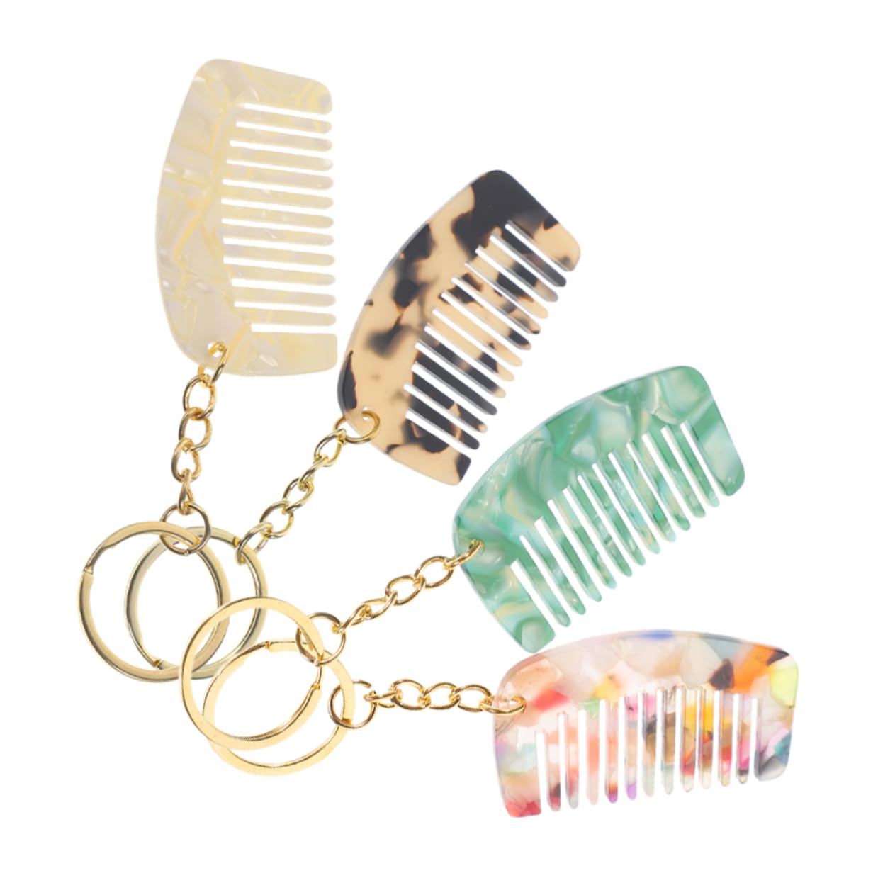 Didiseaon 20 Piezas Mini Peine Peines De Anchos Llavero De Viaje Mojado Para Desenredar El Cabello Pequeño Estampado De Leopardo Hoja De Acetato Viajar