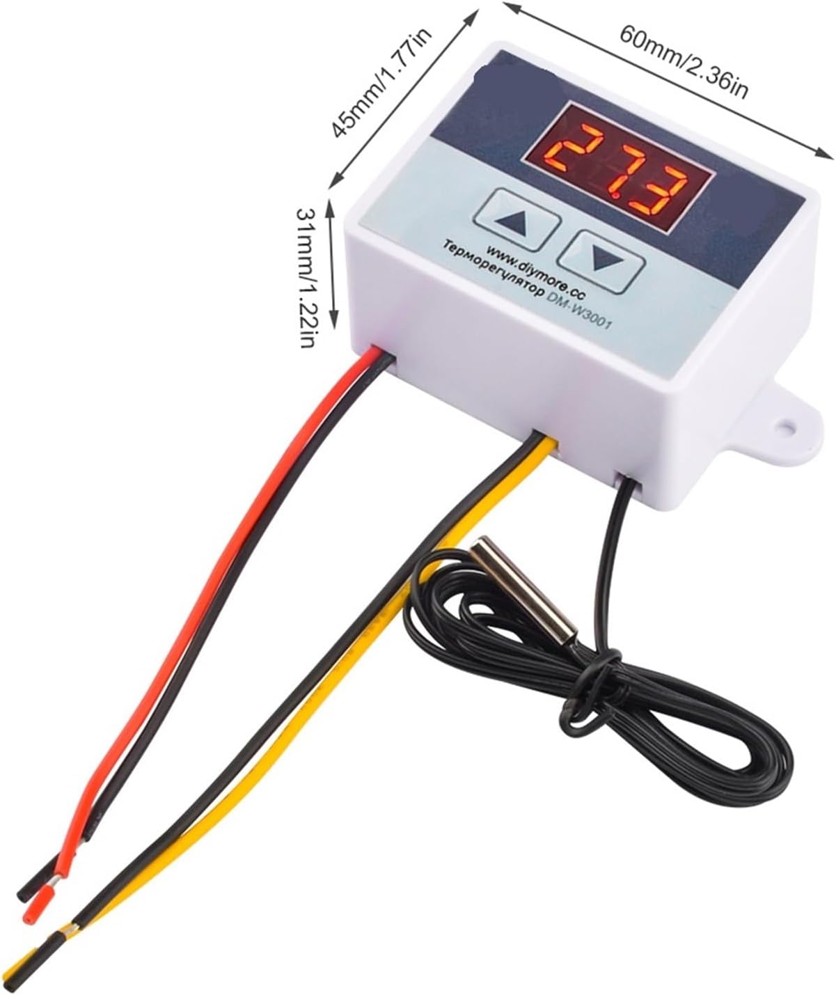 W3001 12V/24V/110V 220V LED Digital Temperature Controller Thermostat Thermoregulator Sensor Meter Fridge Water Heating Cooling(AC 110-220V)