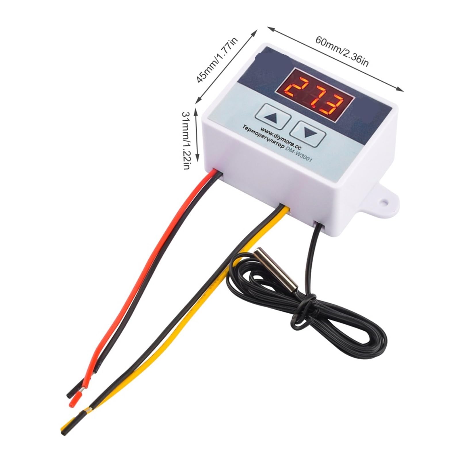 Controlador de temperatura digital LED W3001 de 12 V/24 V/110 V y 220 V, termostato, termorregulador, sensor y medidor for refrigerador, calefacción y refrigeración de agua.(AC110-220V Isolation)