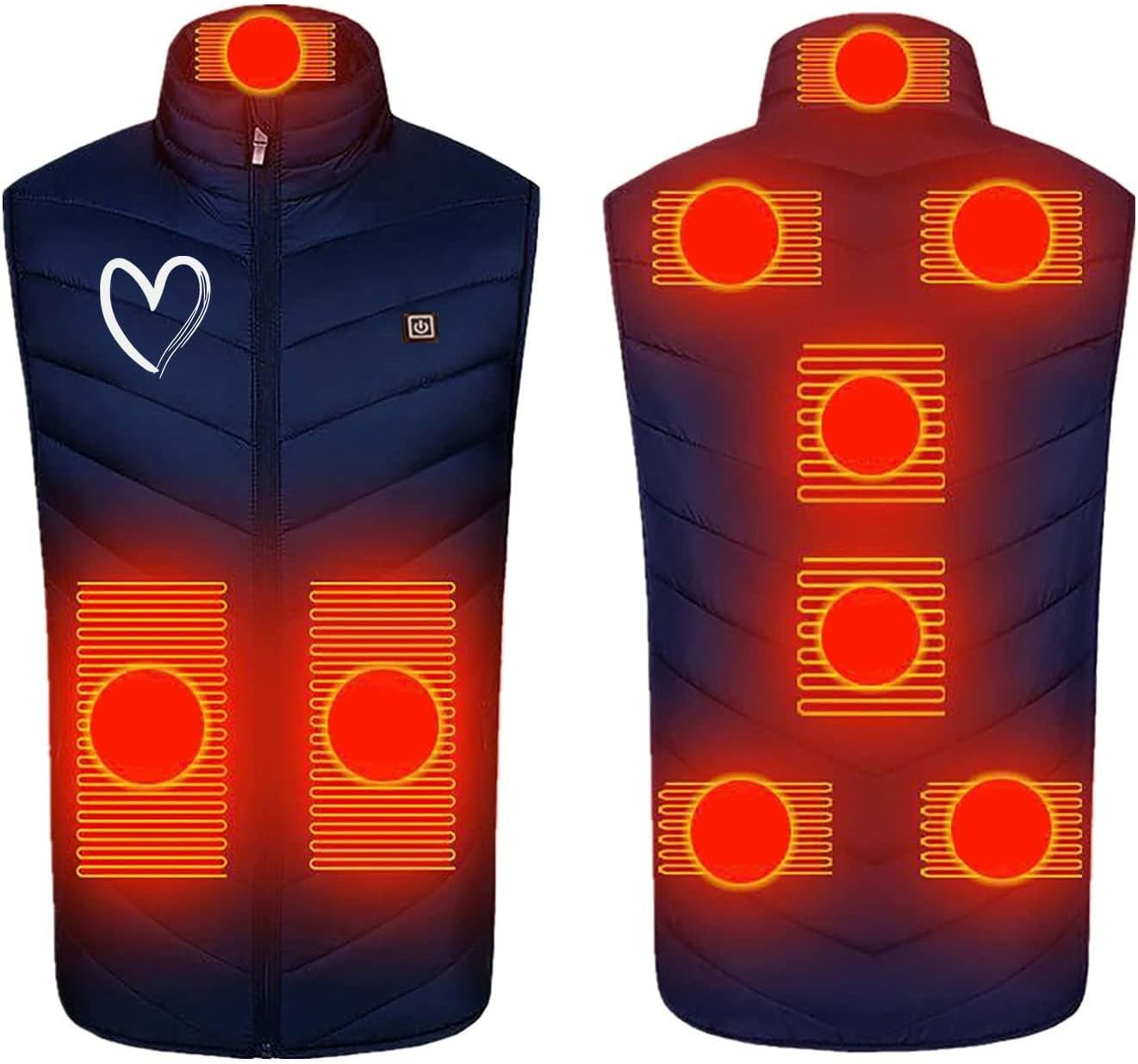 Winter Heated Vest for Women Men Warm Sleeveless Heated Coat Lightweight Electric Heating Vest with Pockets