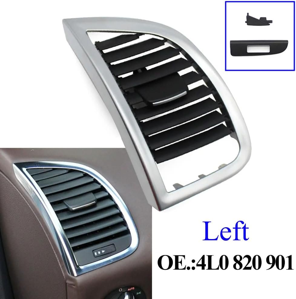 Dashboard Front Air Vent Outlet Cover, Air Conditioning Grille AC Vent Cover Panel Trim Replacement For Audi Q7 2006-2015 (Left)