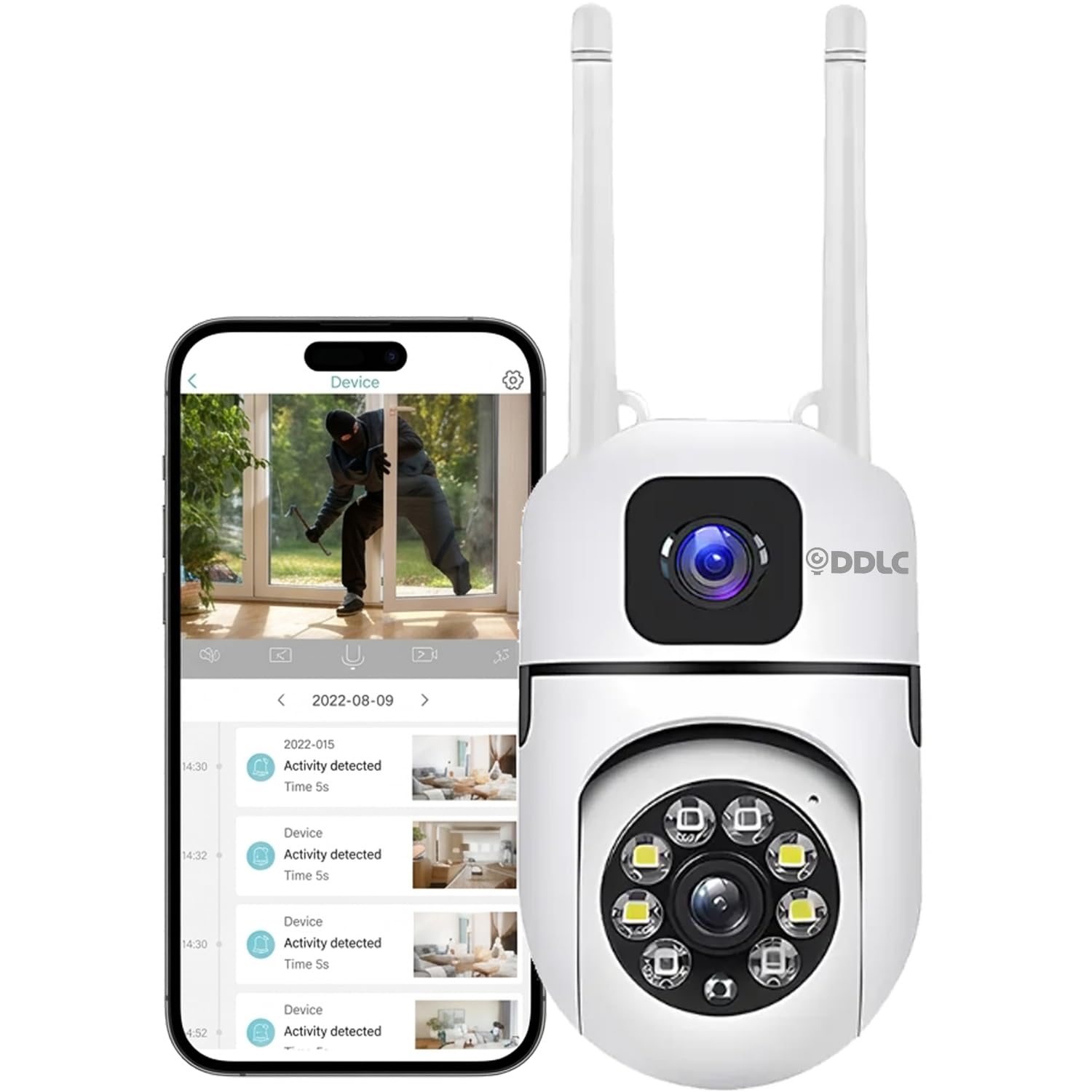 DDLC 8MP Dual-Lens Mini PTZ WiFi Smart Security Camera - Full HD 1080p Resolution, 360° Panoramic View, Two-Way Audio Intercom, AI Motion Detection, Color Night Vision, and TF Card (Dual Lens MINI)-image-49