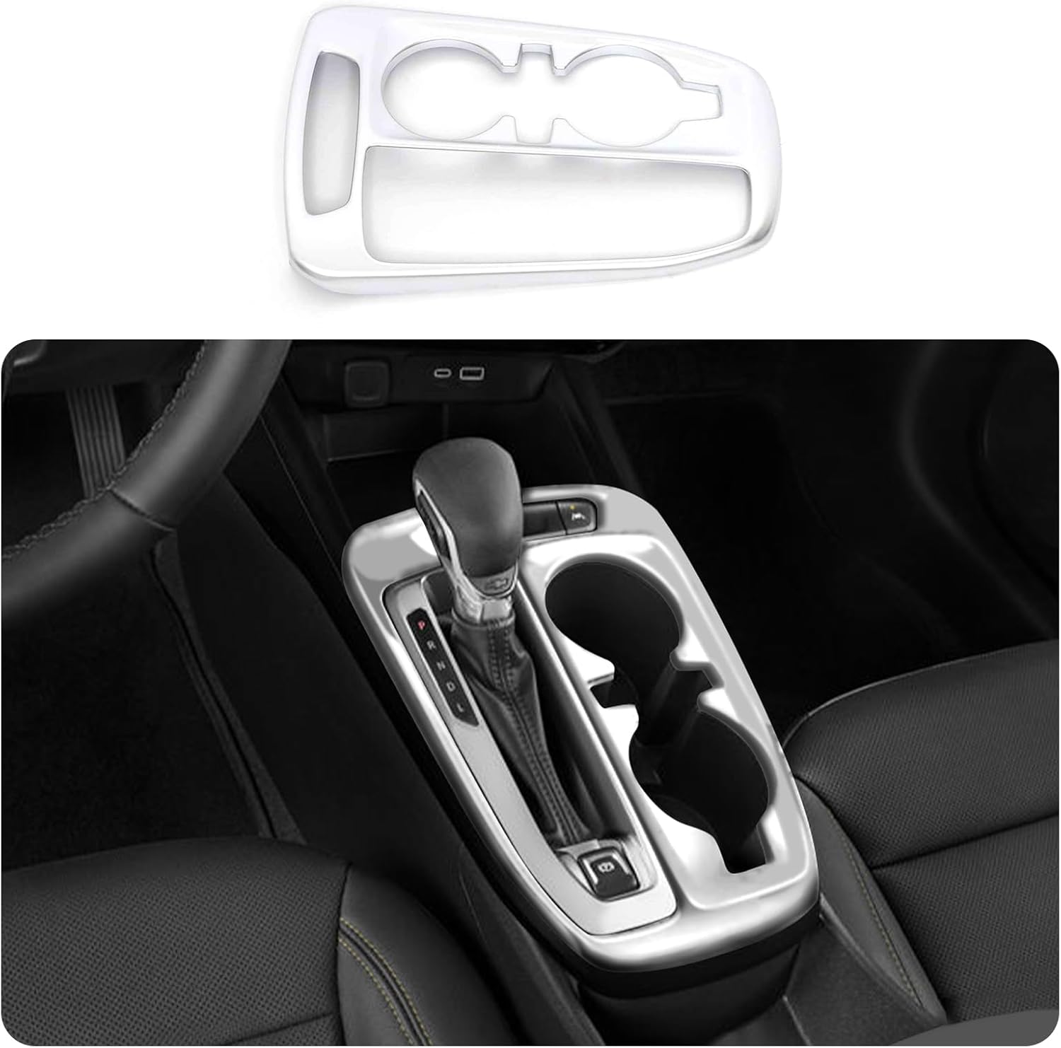 Car Accessories Fit for Chevrolet TRAX 2024 2025 2026 Center Console Gear Shift Knob Console Panel Cover Trims (Glossy Black) 1PCS ABS