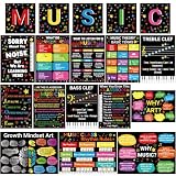 Stamiratiy 18PCS Music Posters Art Classroom Decor Music Note Rhythm Rules Bulletin Board for Middle High School Wall Art Teacher Supplies (Music)