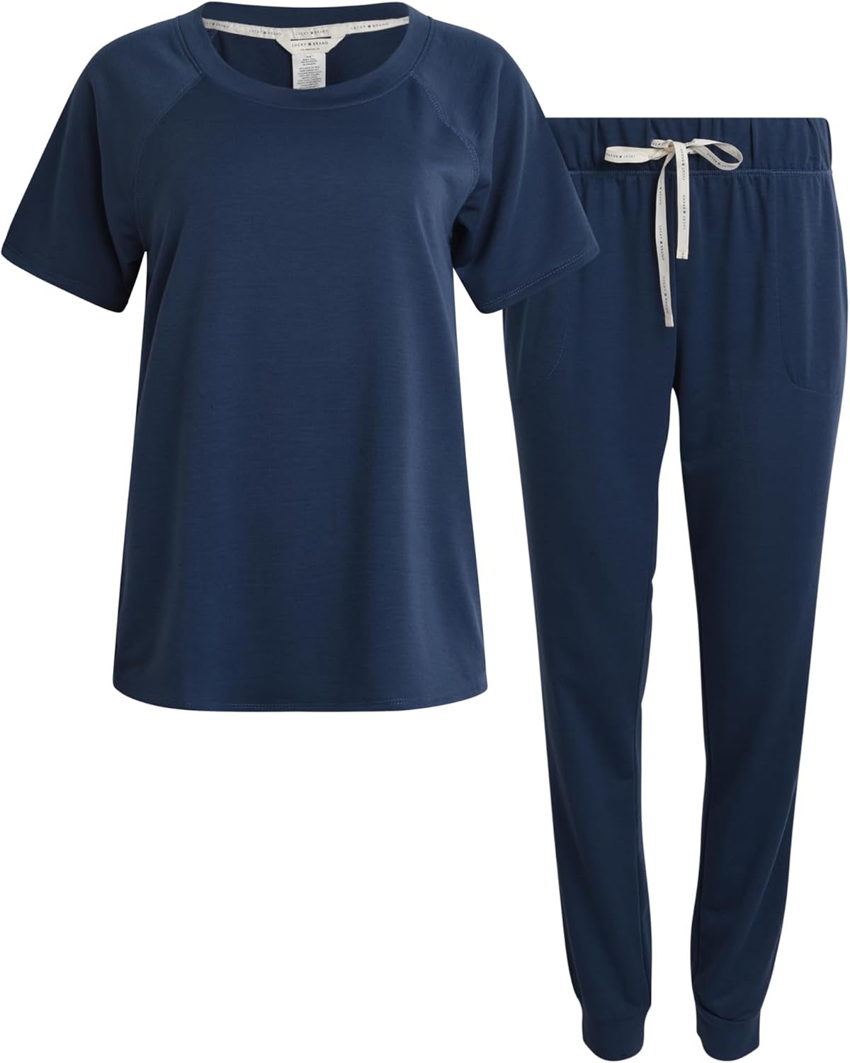 Lucky Brand Women's 2-Piece Pajama Set – Soft Sleepwear with Short Sleeve Shirt and Jogger Pants with Pockets (S-XL)
