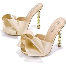 Cape Robbin Salsa Sexy High Heels for Women, Oval Open Toe Shoes Heels
