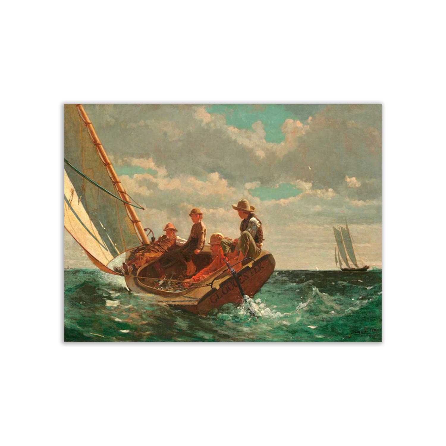 Poster Winslow Homer Breezing Up impression papier 100x75 cm décoration murale marine