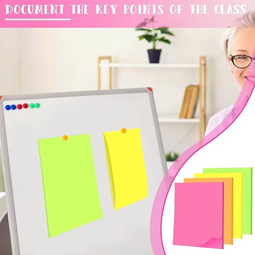Miniatura 7 de Harloon Notas adhesivas grandes de 11 x 11 pulgadas, notas adhesivas jumbo para oficina, hogar, reuniones, 40 hojasbloc de notas (colores