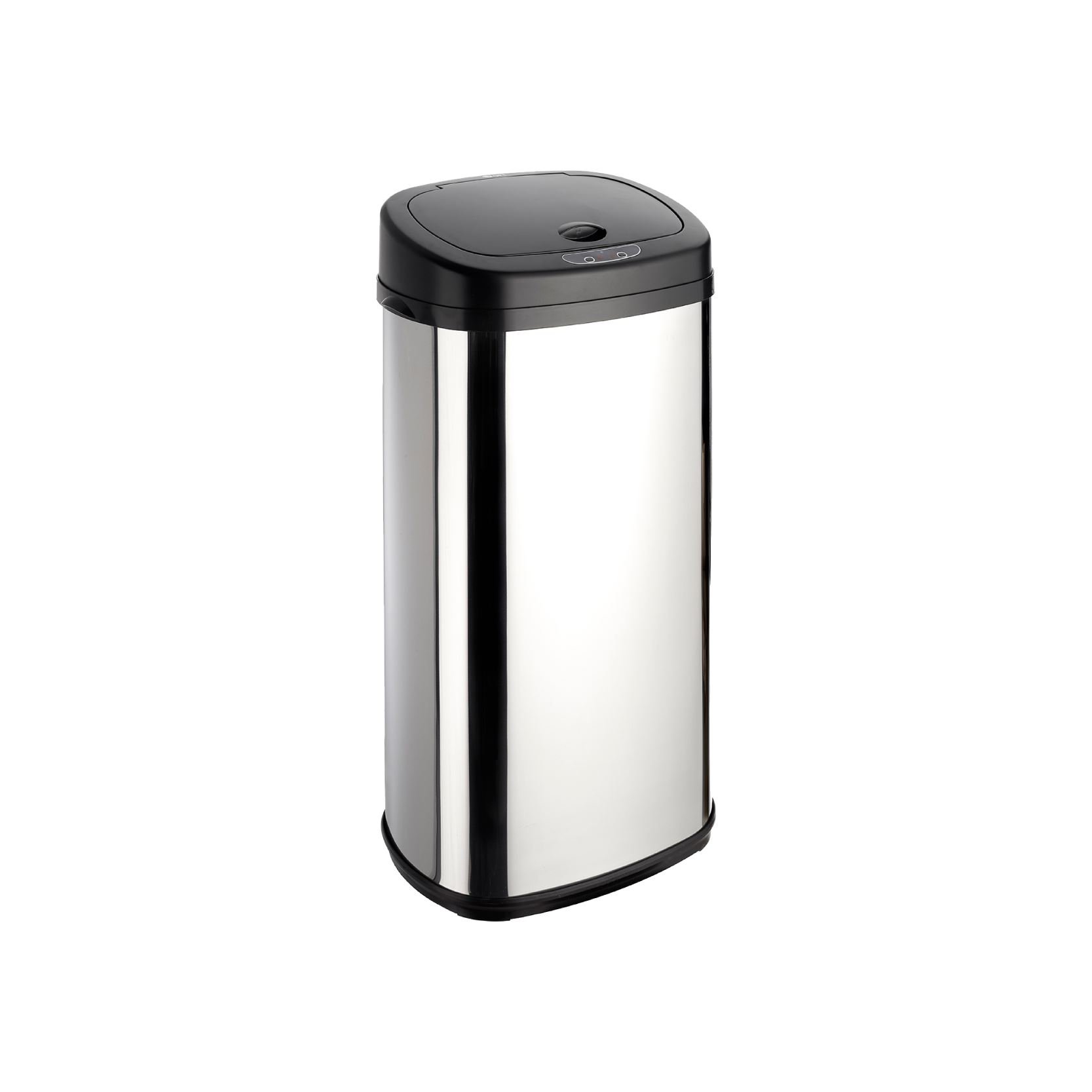 Dihl 42L Onyx Chrome with Black Lid Stainless Steel Auto Touchless Hands-Free Sensor Kitchen Waste Dust Bin Automatic Motor