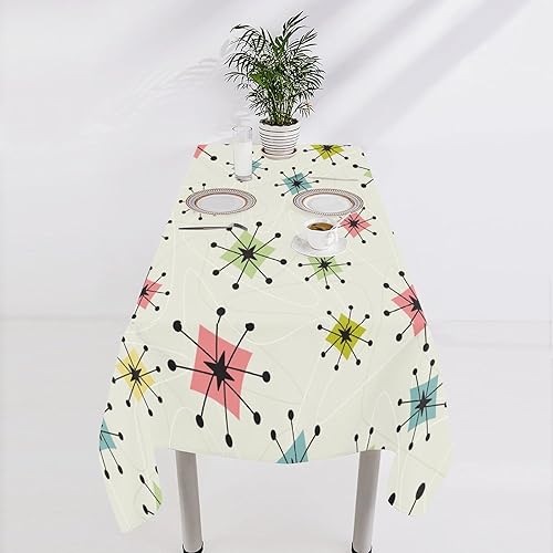 Miniatura 1119 de Mantel floral hippie, diseño retro de los años 70, naranja, rosa, azul, floral, bohemio, estampado estético de margaritas, para fiesta, picnic