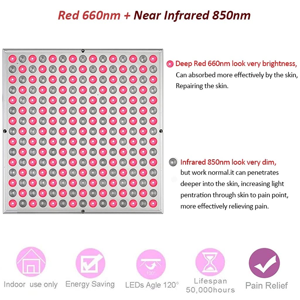 Aparato de Terapia con Luz Roja LED con Mando a Distancia Panel LED 45W Profundo 660nm e Infrarrojo Cercano 850nm Combo de Luz LED para la Belleza de la Piel