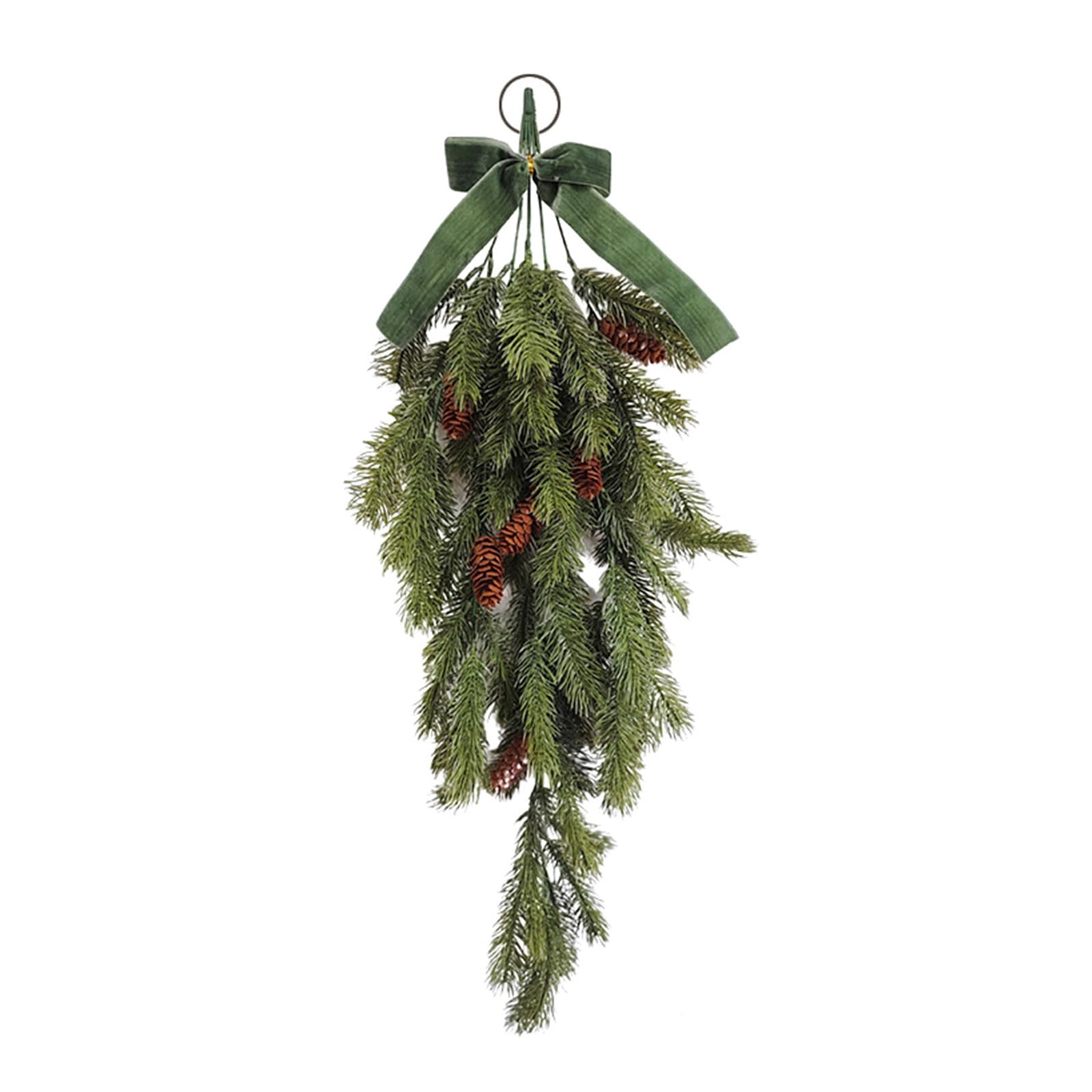 Tsophreniq Realistic Pine Needle Artificial Plant Hanging Ornament Christmas Tree Decoration for Door Mantels Staircase Realistic Pine Needle Holiday Decorations