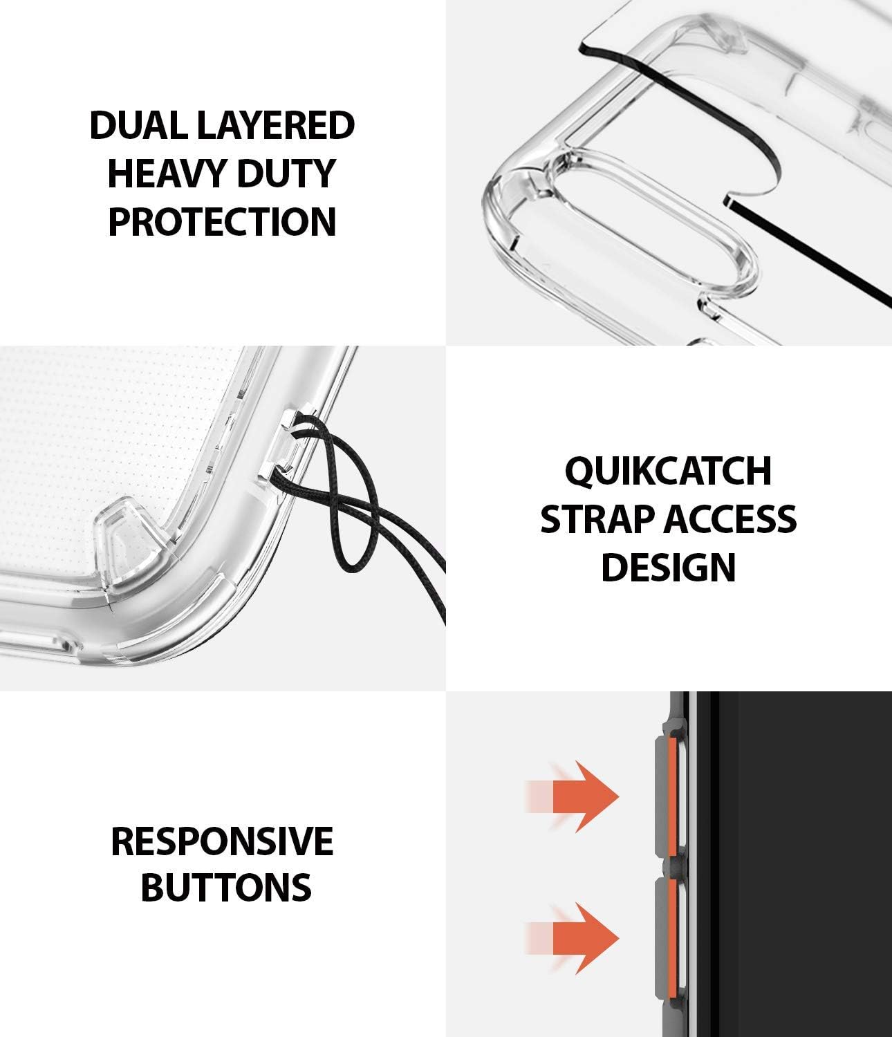 Ringke Fusion Compatible with iPhone XR Case, Transparent Scratch Protection Cover - Clear