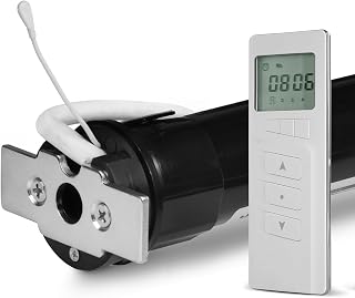 Jalousiescout Elektronischer Funk-Rollladenmotor MK 10/14 Zugkraft 10 Nm 27 kg SW40 mit Thermoschutz Plus 4-Kanal Handsender Timer MKT 04 mit integrierter Zeitschaltuhr, inkl. Wandhalterung