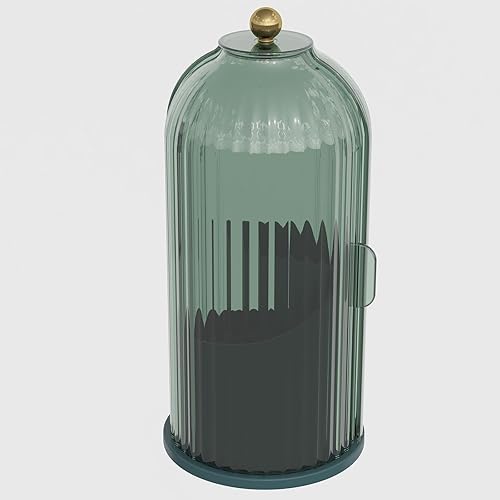 Miniatura 7 de Soporte para brochas de maquillaje con tapa, rotación de 360 grados, transparente, a prueba de polvo, organizador de maquillaje para tocador de