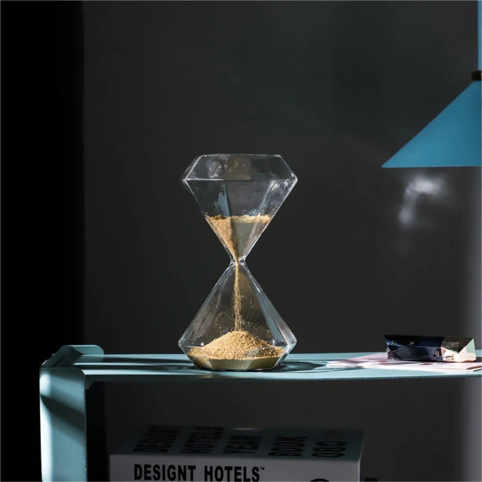 Kreative Tisch Sanduhr Moderne Einfache Haushalts Dekor Wohnzimmer Desktop Glas Ornamente(16 * 7cm)