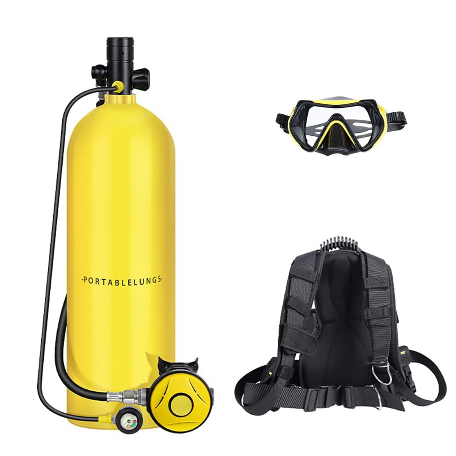 Mini Scuba Diving Case Kit 1L Oxygen Tank Equipment Underwater