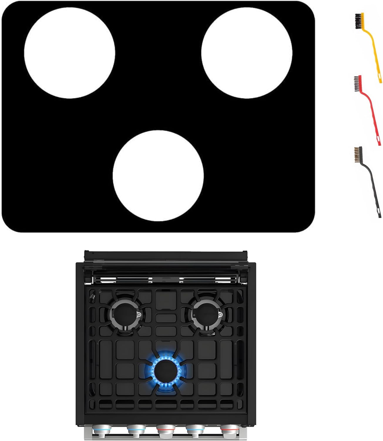 Stove Cover For Furrion, for Greystone, for Magic Chef, for RecPro 17" / 21" RV Gas Range 3 Burners Models F1S21L03A, F1S21L02A, CF-RV17B, MCFR21TTB, RP-RANGE-17SS, Reusable Burner Guard