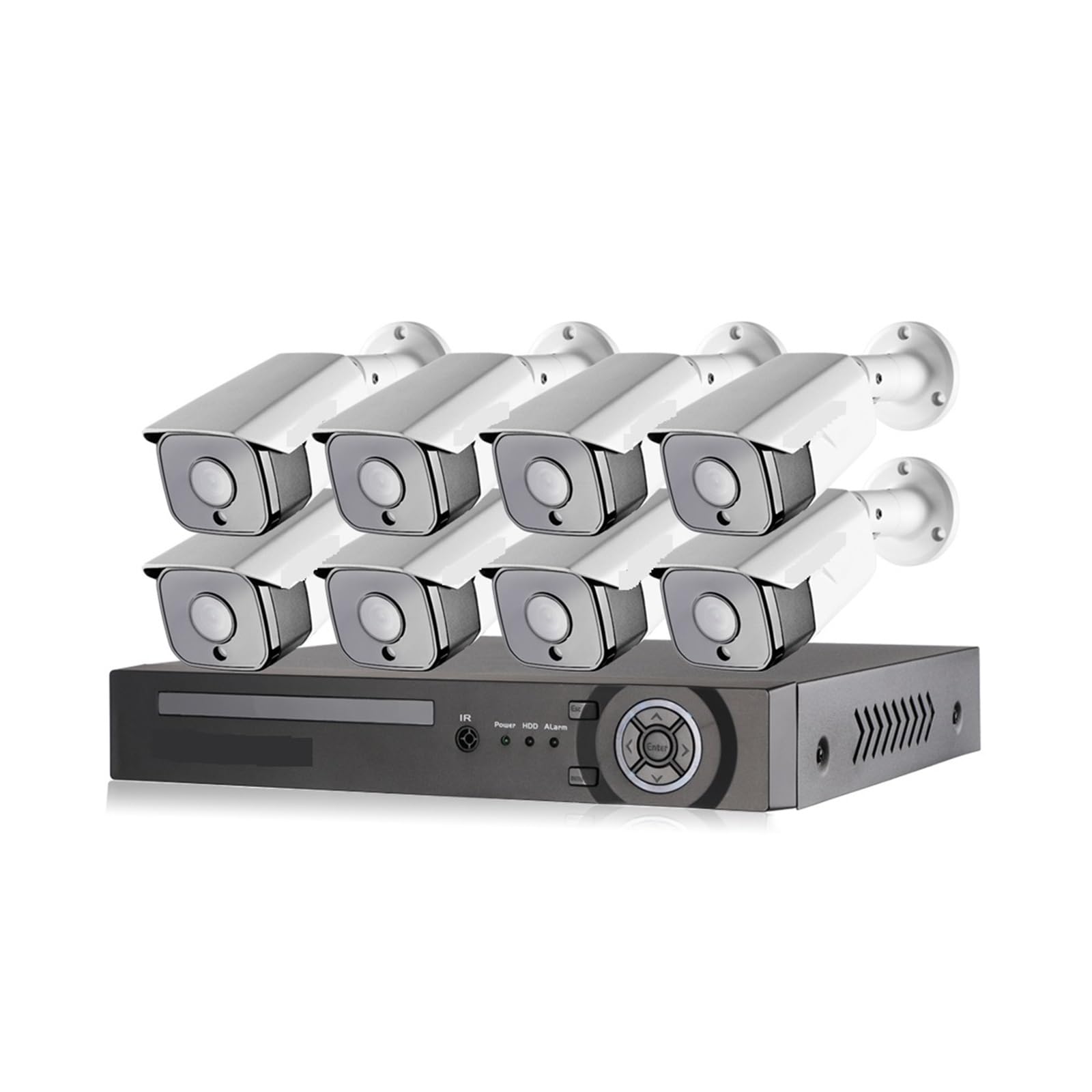 Kit Video Surveillance, 25fps 5MP détection de Visage POE caméra IP Kits de système de sécurité étanche CCTV Surveillance vidéo AI(2T,8pcs Cameras)