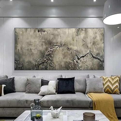 GOSRD Cracked Concrete Surface Print Wall Art Canvas Painting for Living Room Modern Poster Wall Decor(30x60cm)