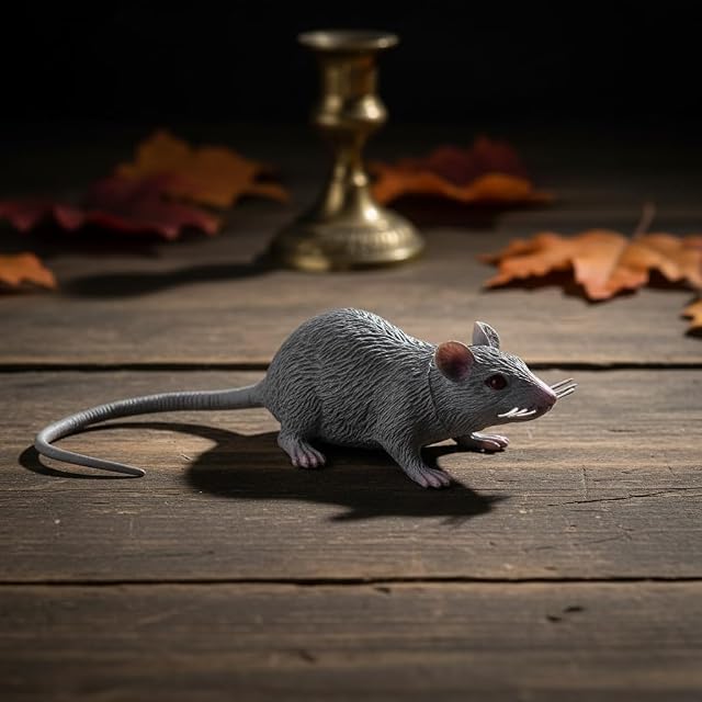 Foto 2 de 6 de 2 ratas de plástico de Halloween, ratón falso realista para decoraciones de fiestas