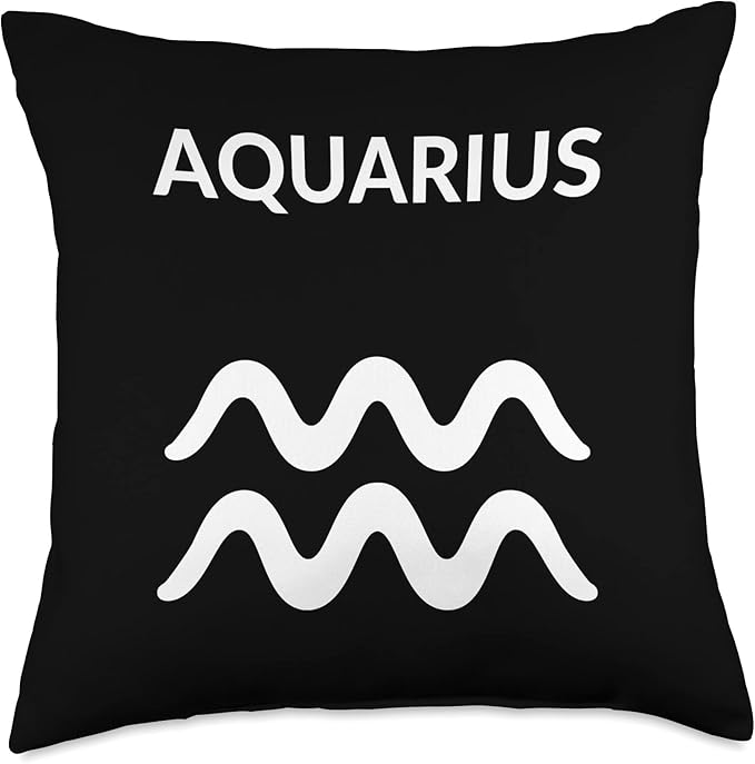 ZODIAC SIGN MERCH Aquarius Zodiac Sign Throw Pillow, 18x18, Multicolor