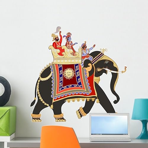 Miniatura 8 de Wallmonkeys Calcomanía decorativa de elefante indio para pared, diseño de elefante indio WM211811 (18 pulgadas de ancho x 18 pulgadas de alto)