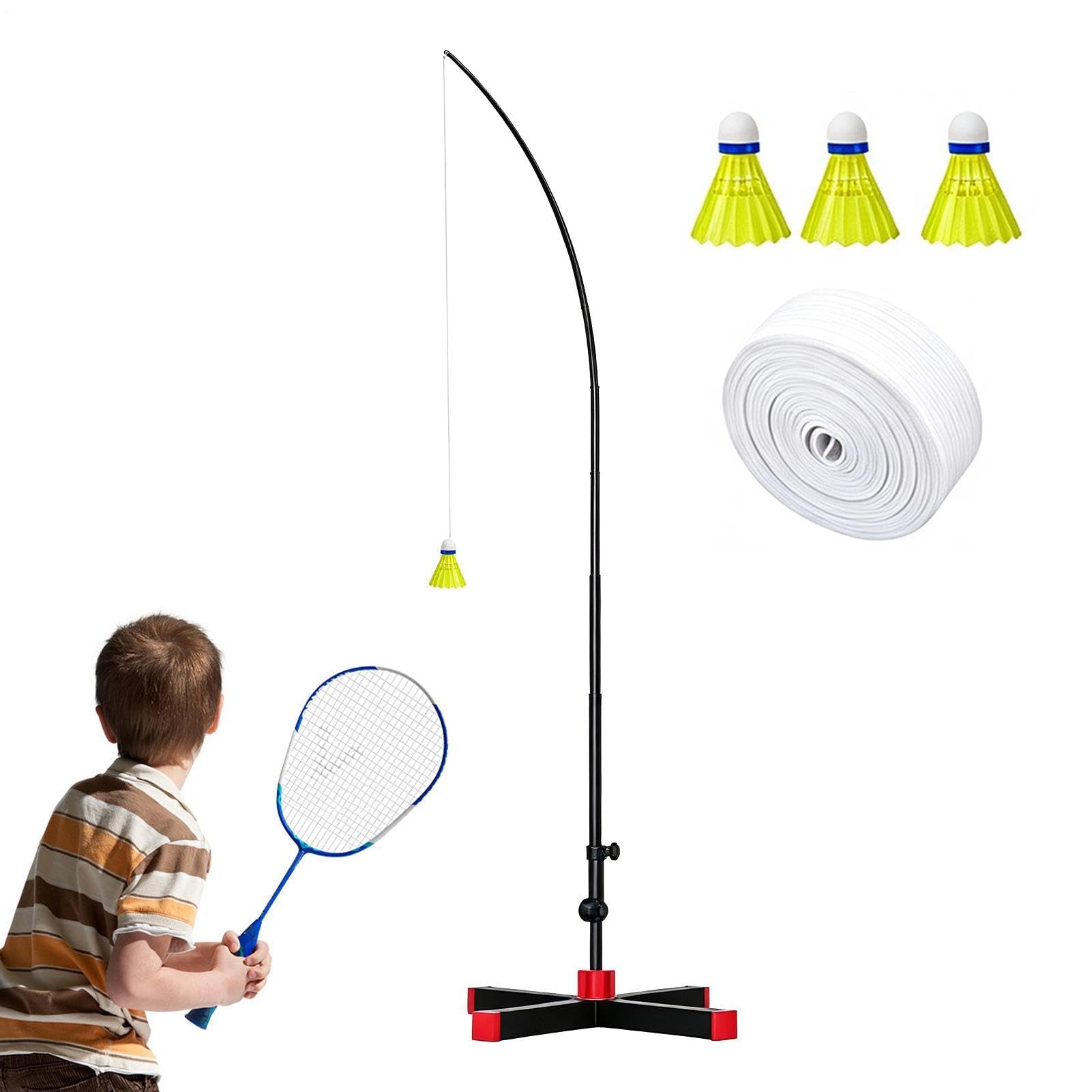 Allenamento Singolo Badminton Rimbalzo Automatico Con Altezza Regolabile | Strumento Di Auto-Allenamento Per Badminton Per Uomini Donne Adulti Adolescenti Bambini Interno Esterno Casa