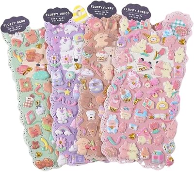Mayatras Kawaii Stickers,3D Aesthetic Stickers,Self Adhesive Stickers Coute Foam Sticker Craft Multicolor Cute Animal