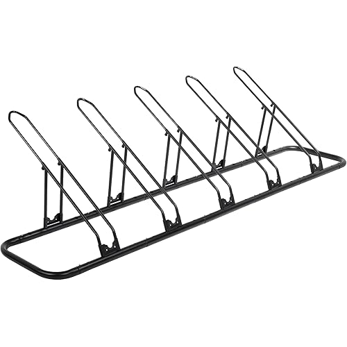 CyclingDeal Bike Rack Floor Parking Bike Stand for up to 6 Bicycles | Indoor, Home & Garage Storage Rack | Stable & Secure Bicycle Stand w/Tire Grooves Up to 29", Holding Plates & Custom Spacing