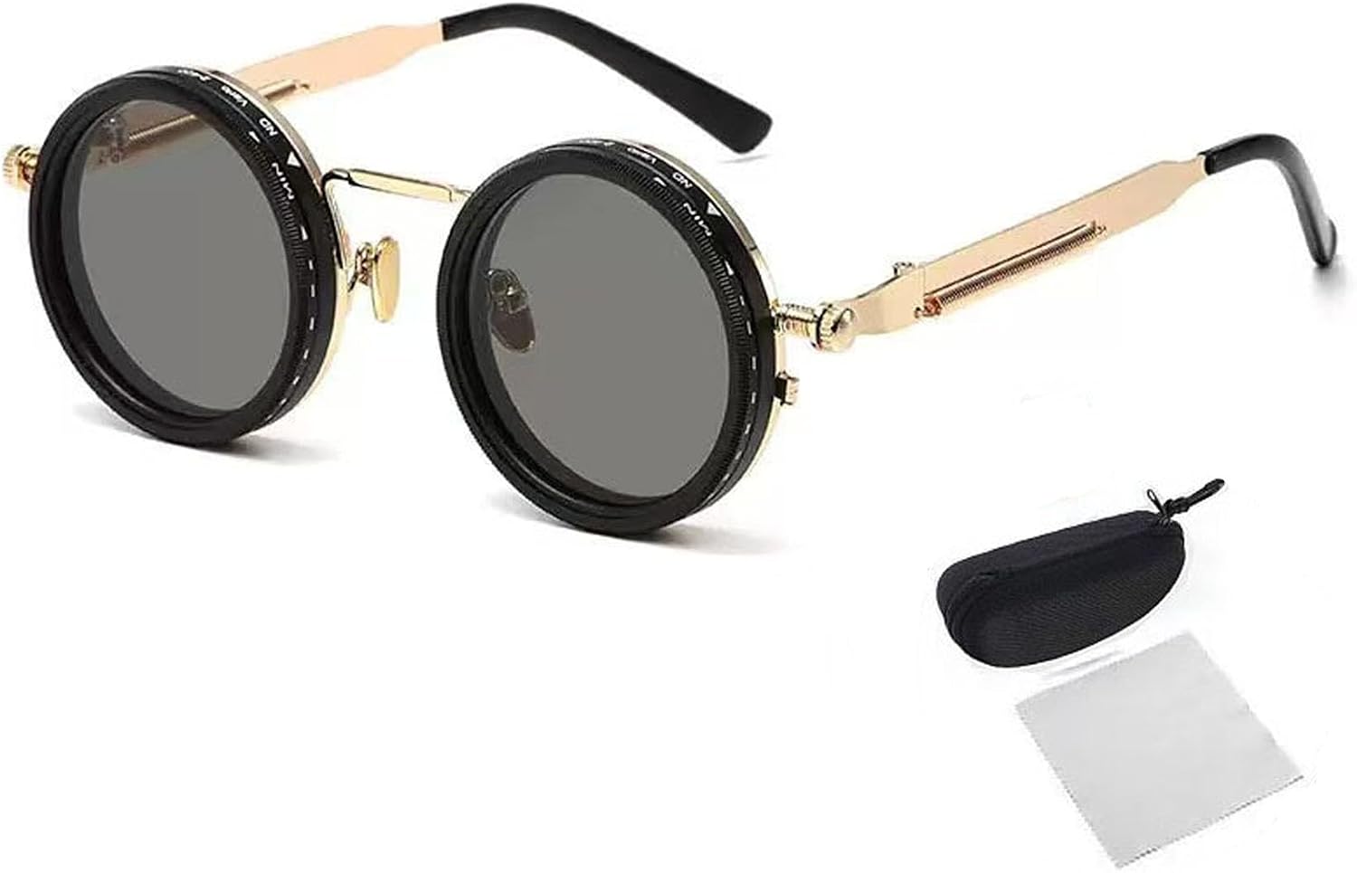 Adjustable Tint Rounded Polarised Lenses Retro Sunglasses Adjustable Tint Sunglasses with 1-9 Gear ControlBeach Gear UV Protection Eyewear Ideal for Beach and Outdoor Use