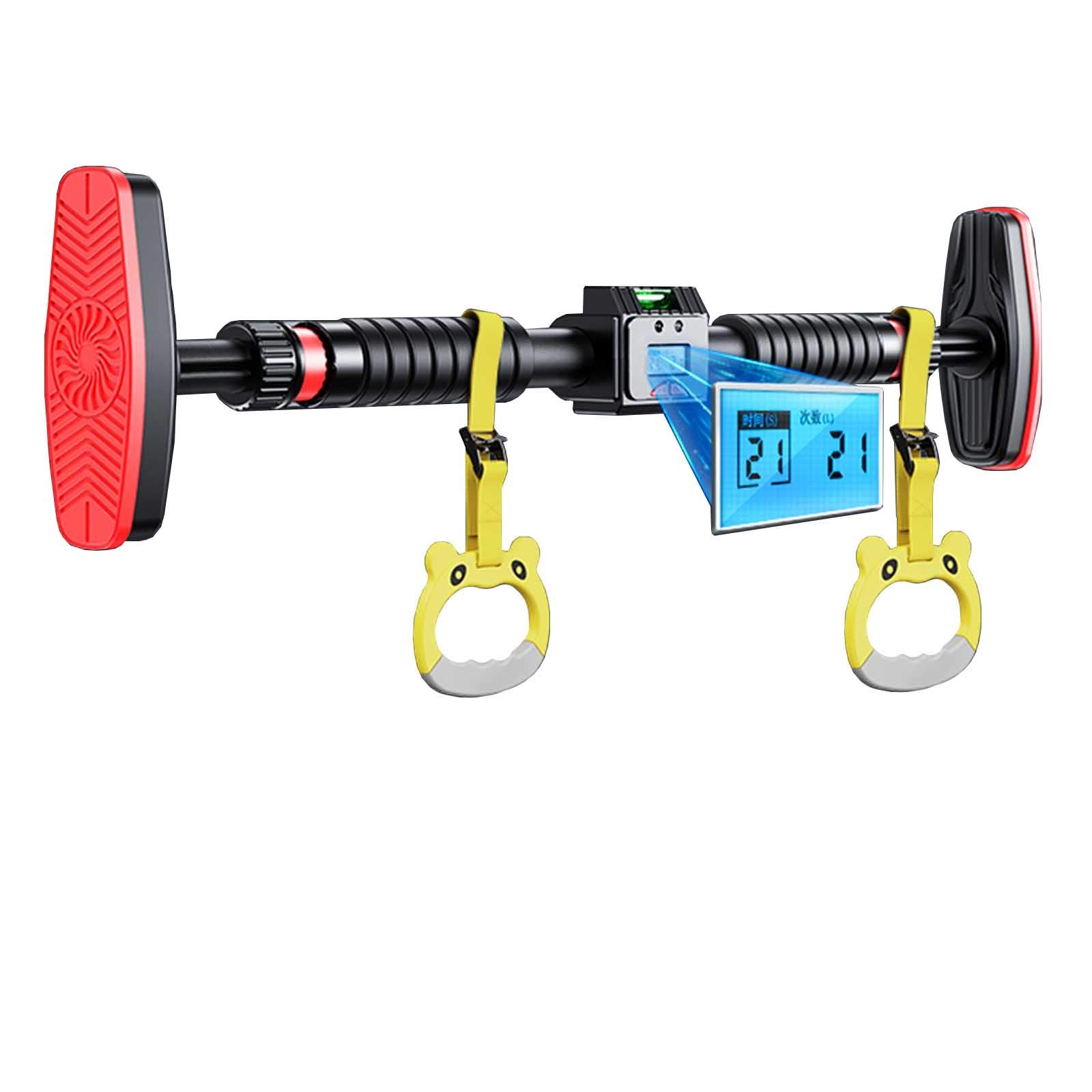 Attrezzature per il fitness Barra orizzontale portatile da parete con anello di sollevamento, barra per trazioni con tester di equilibrio e contatore, sicuro, 106-145 cm, carico 250 kg