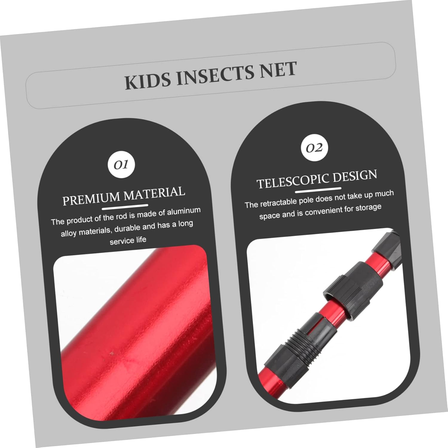 Telescopic Insect Net for Boys and Girls Colorful Aluminum Alloy Butterfly Catching Net for Outdoor Exploration and Science Learning