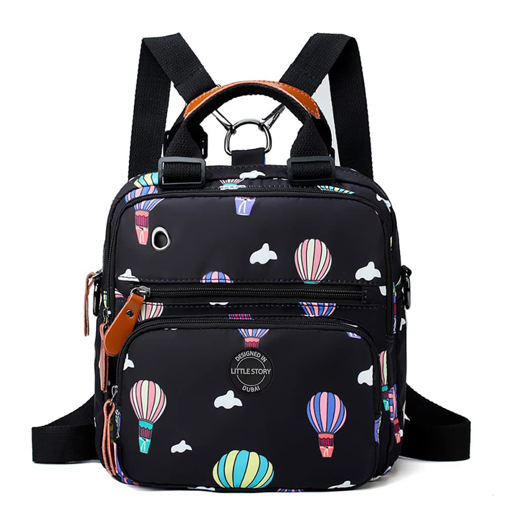 Eazy Kids Little Story Parachute Diaper Bag, Black, L