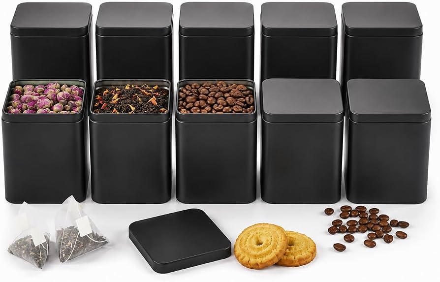 aufbewahrung für losen tee MUXHEL 10 Stück Teedosen, Teedosen 100g, Tee Losen Tee, Earl Grey, Teedose- 8 x 8 x 11cm auch ideal als Mehl-, Reis- oder Keksdose Küche, Haushalt & Wohnen Couleur:Lila Bulls KING BOA 27,5 malm