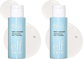 e.l.f. SKIN Holy Hydration! Daily Cleanser Mini, Face Cleanser For Washing Away Excess Oil, Impurities & Makeup, Made With Hyaluronic Acid, Vegan & Cruelty-Free(Pack of 2)
