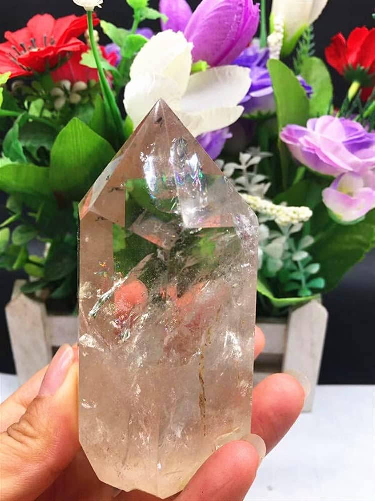 平和と縁起の良いクリスタルオブジェクト 1ピースナチュラル水晶クリスタルレインボーハンドポリッシュポイント癒し 居間のポーチの家の装